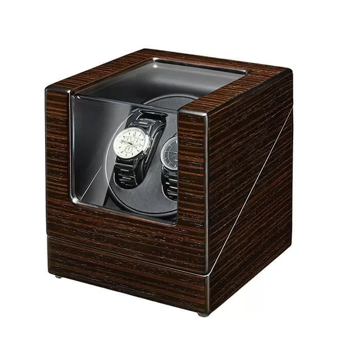 Jqueen Double Watch Winders Box Wooden Brown with 21 Rotation Modes