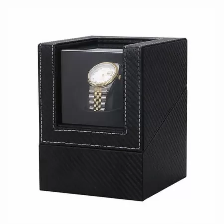 Jqueen Single Watch Winder Box Leather Black